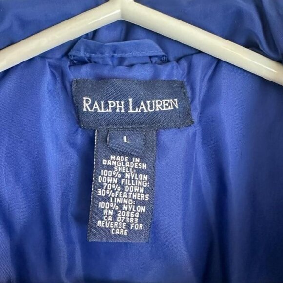 Ralph Lauren Blue Down Puffer Jacket Boys Size Large Winter Outdoors - Picture 2 of 16